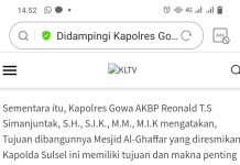 Didampingi Kapolres Gowa Bersama Forkopimda, Kapolda Sulsel Resmikan Mesjid Al-Ghaffar Polres Gowa